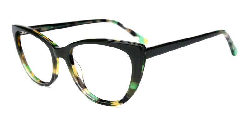 Green Freda - Acetate ,Universal Bridge Fit