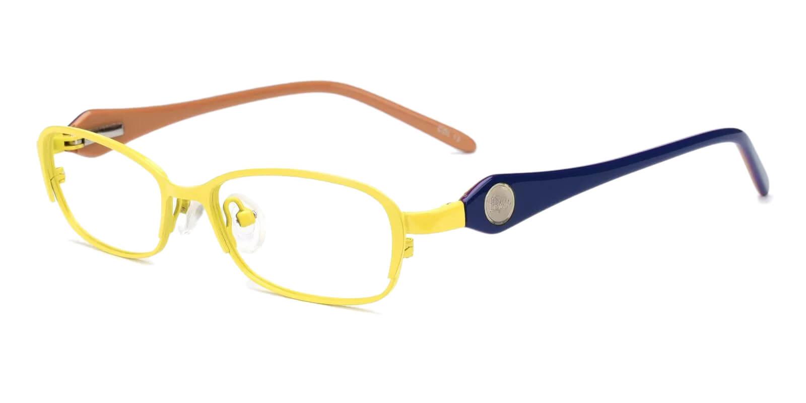 Kids-Volume Yellow Metal Eyeglasses , Fashion , SpringHinges , NosePads Frames from ABBE Glasses