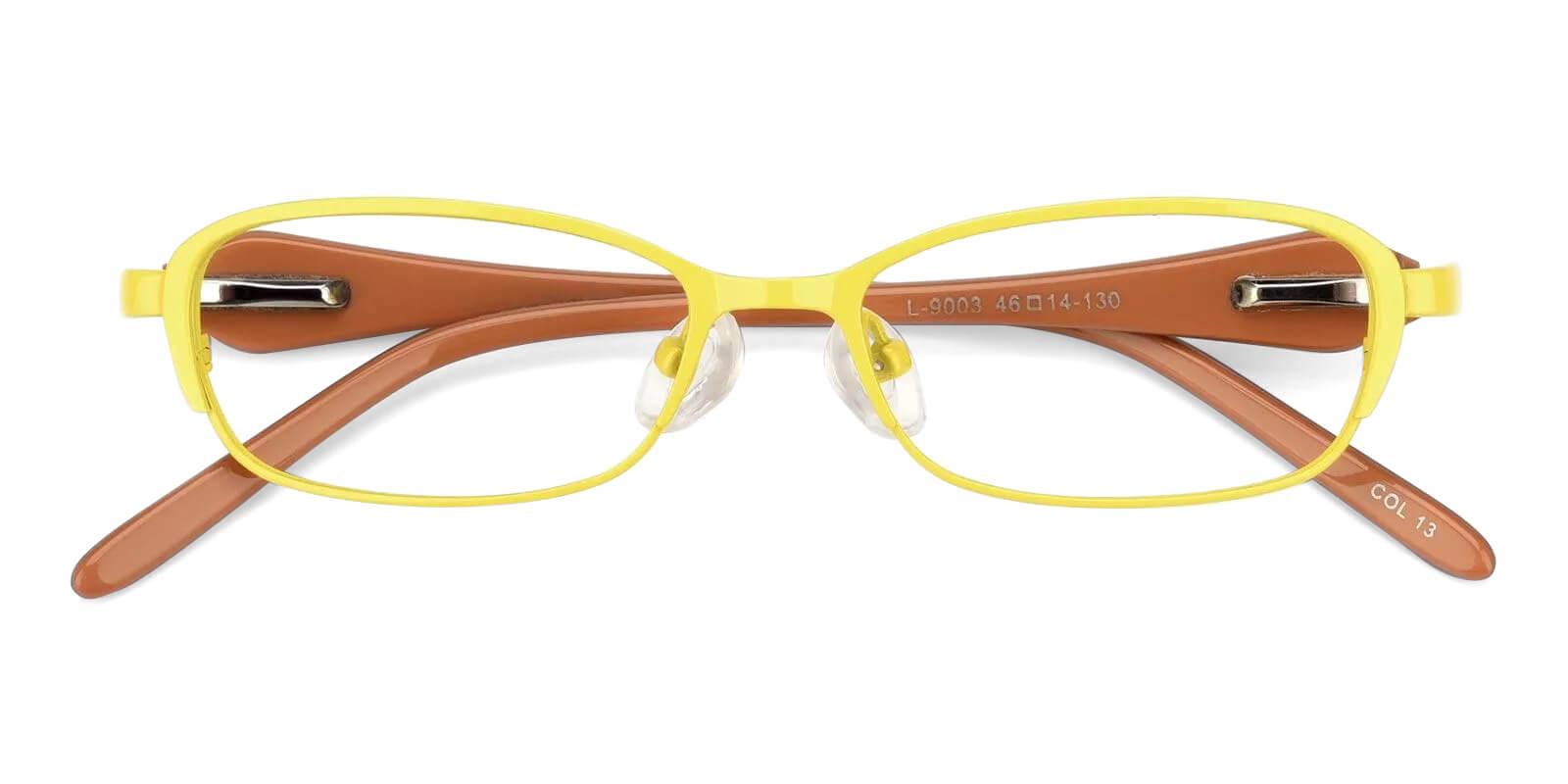 Kids-Volume Yellow Metal Eyeglasses , Fashion , SpringHinges , NosePads Frames from ABBE Glasses