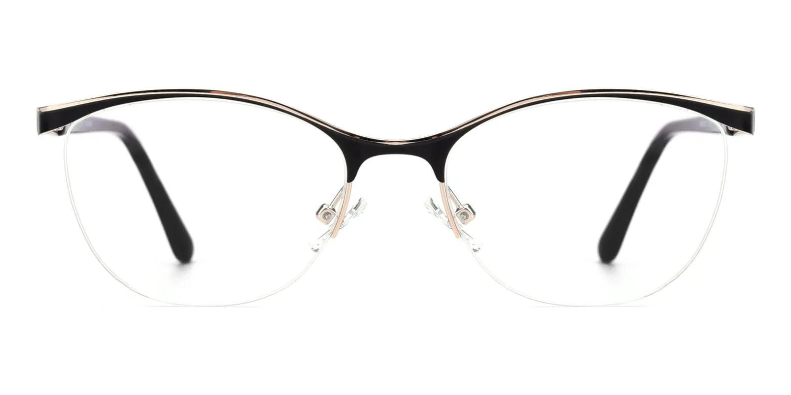 Offor Black Metal Eyeglasses , NosePads Frames from ABBE Glasses