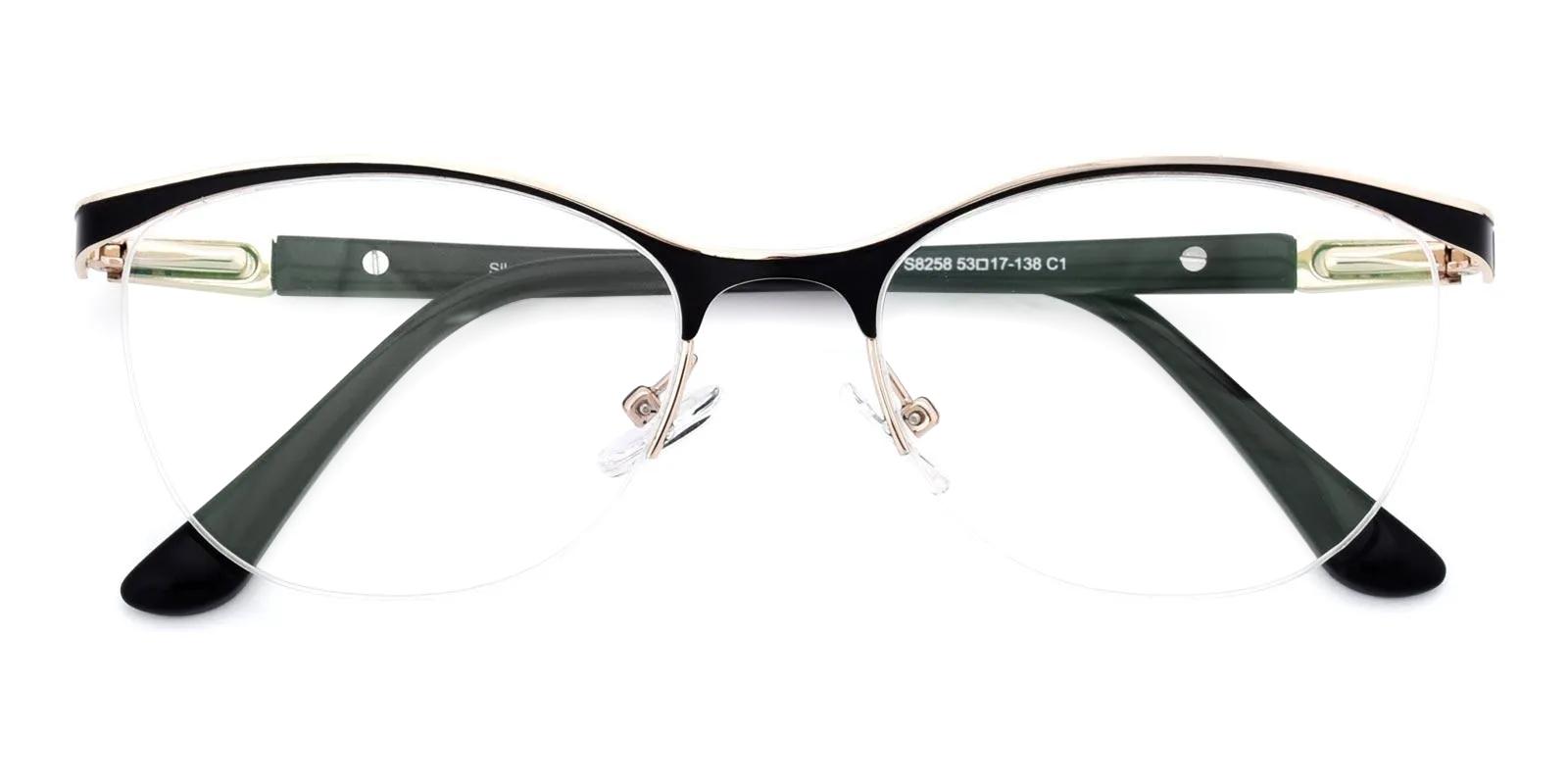 Offor Black Metal Eyeglasses , NosePads Frames from ABBE Glasses