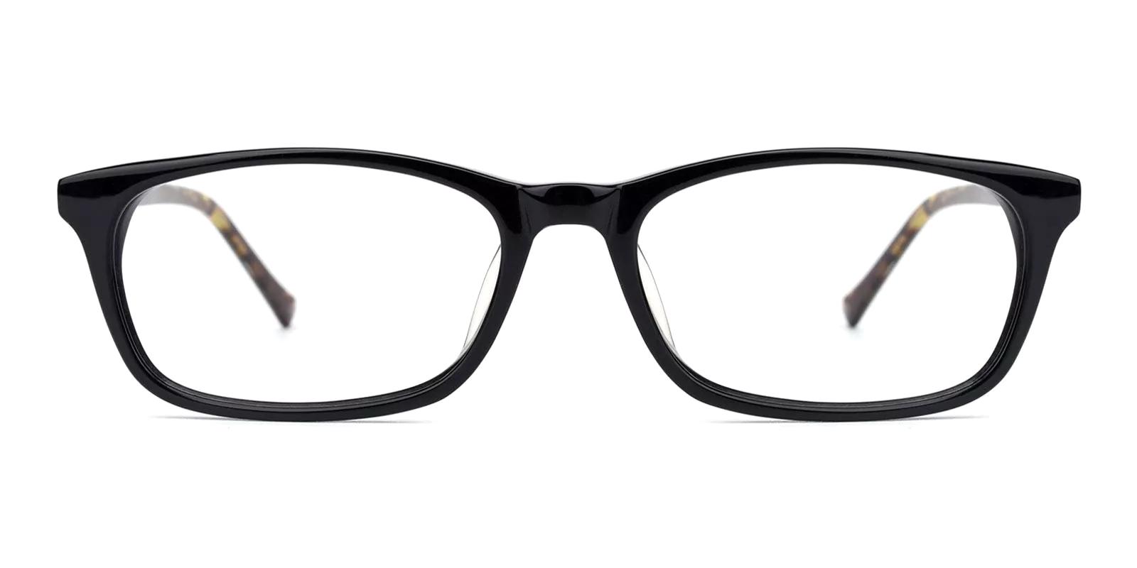 Malon Black Acetate Eyeglasses , UniversalBridgeFit Frames from ABBE Glasses