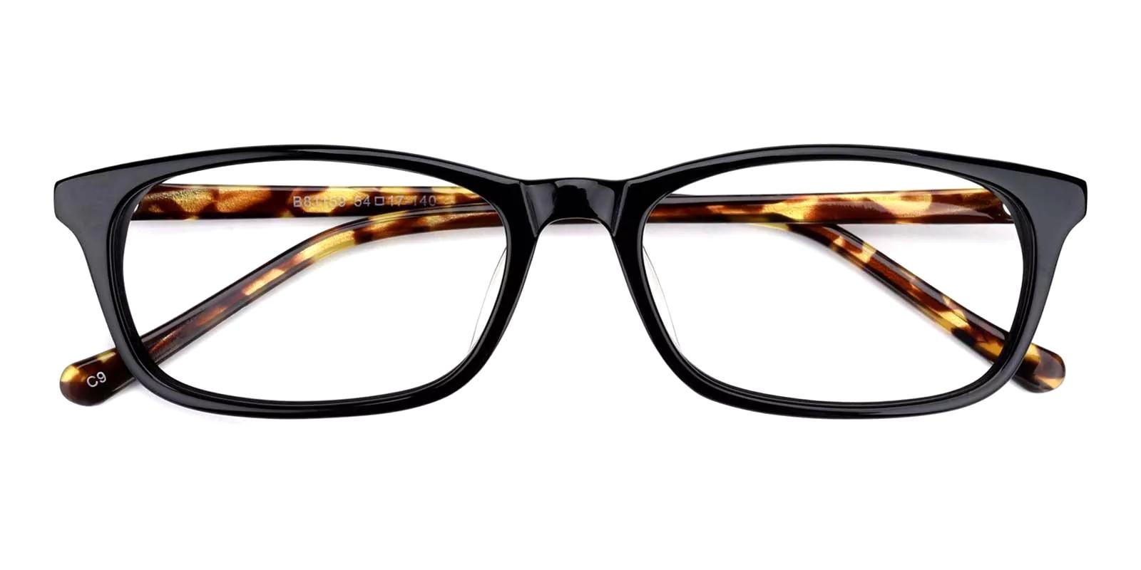 Malon Black Acetate Eyeglasses , UniversalBridgeFit Frames from ABBE Glasses