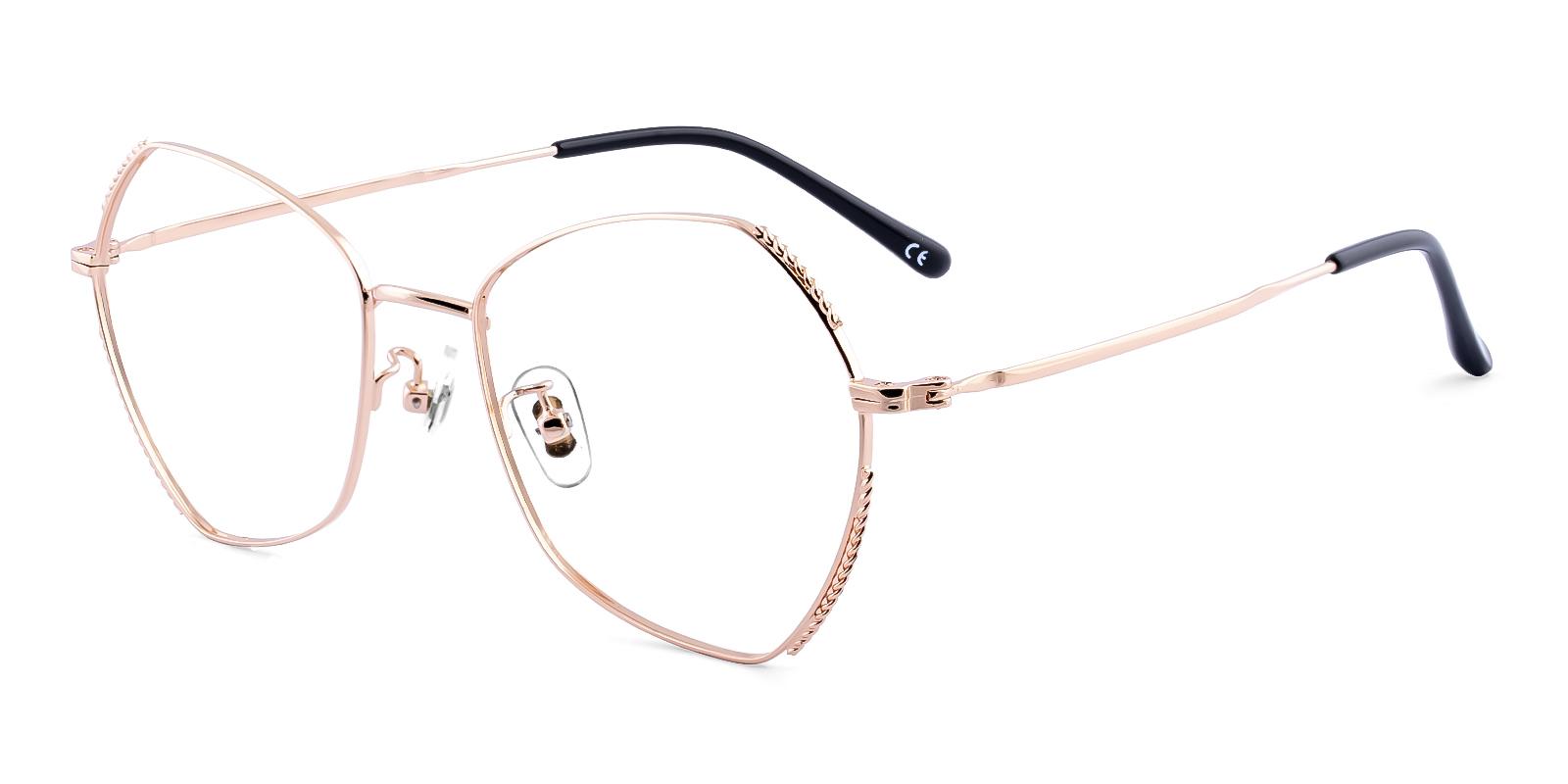 Dontic Rosegold Metal Eyeglasses , NosePads Frames from ABBE Glasses