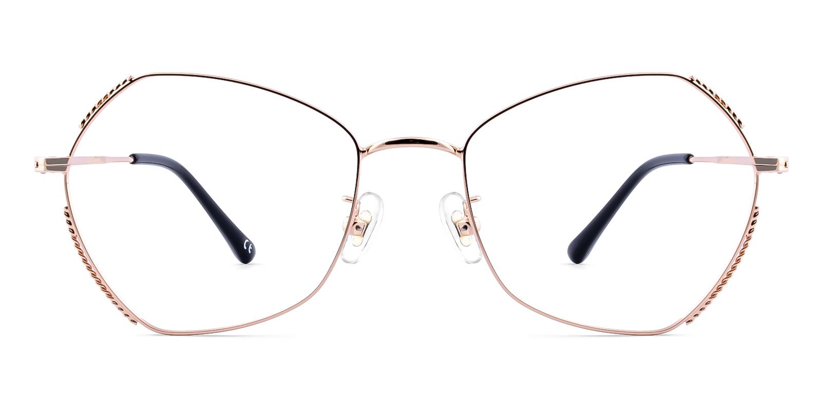 Dontic Rosegold Metal Eyeglasses , NosePads Frames from ABBE Glasses