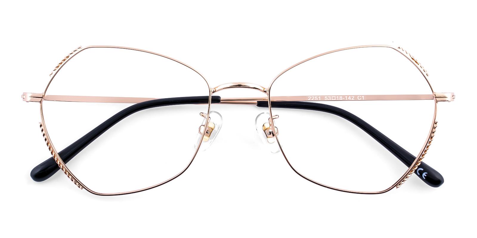 Dontic Rosegold Metal Eyeglasses , NosePads Frames from ABBE Glasses