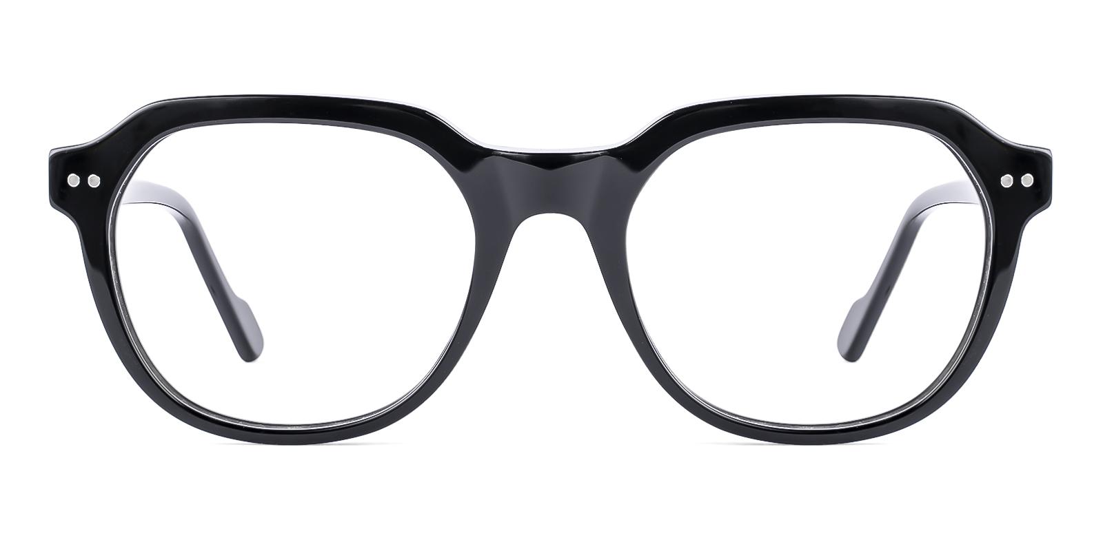 Sarcoress Black Acetate Eyeglasses , SpringHinges , UniversalBridgeFit Frames from ABBE Glasses