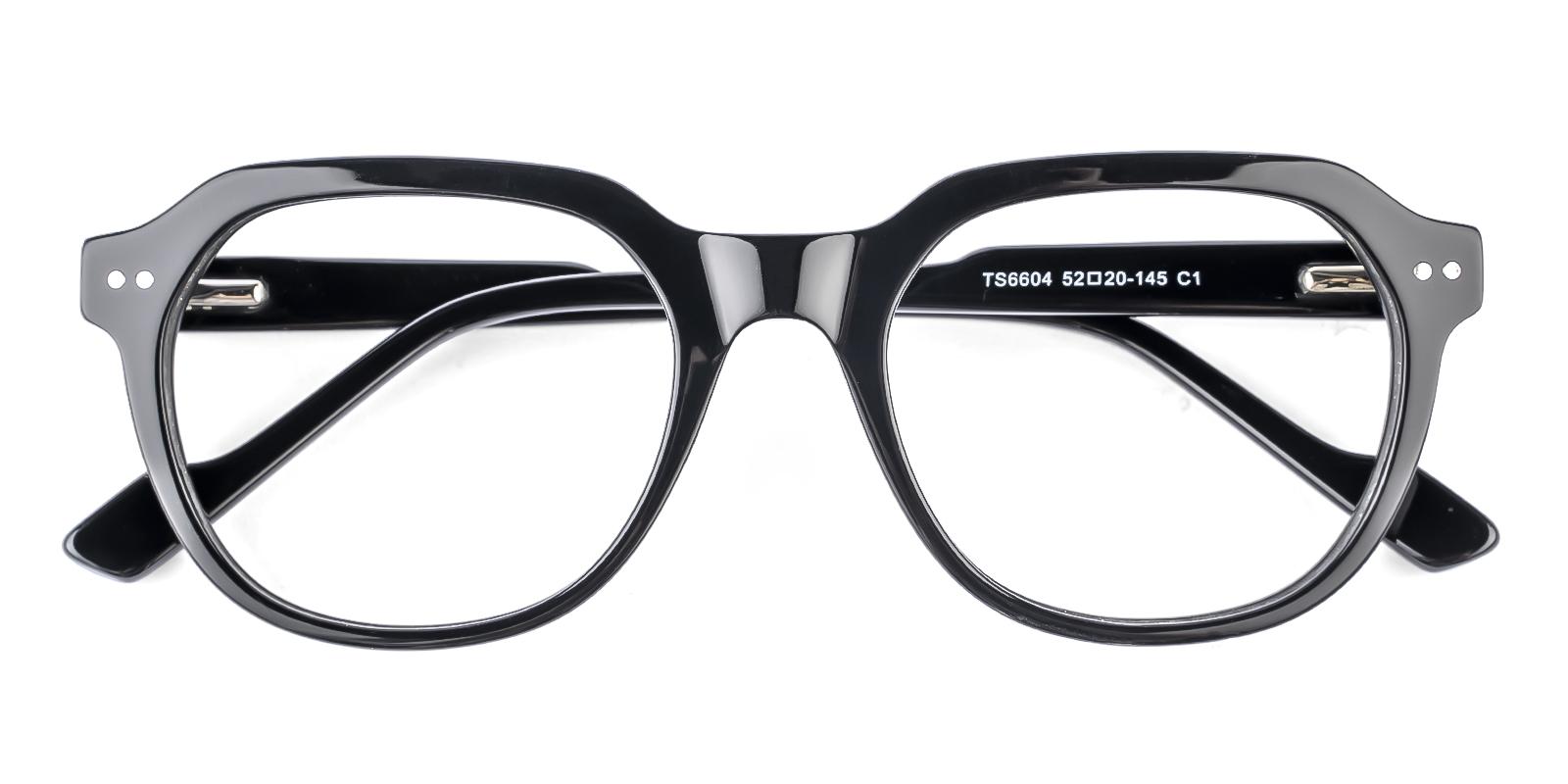 Sarcoress Black Acetate Eyeglasses , SpringHinges , UniversalBridgeFit Frames from ABBE Glasses