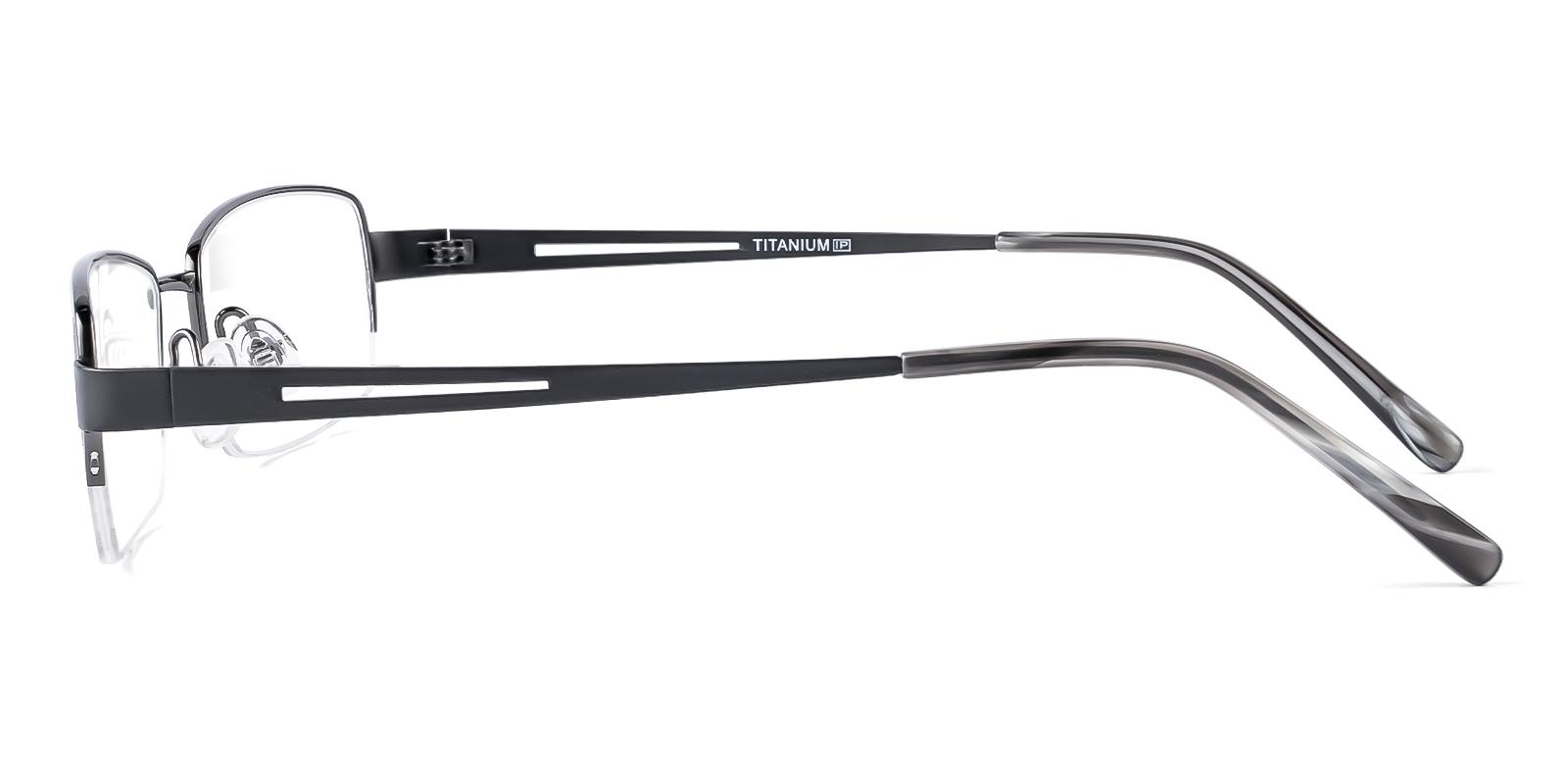 Battar Black Titanium Eyeglasses , NosePads Frames from ABBE Glasses