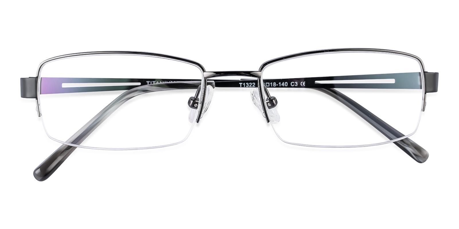 Battar Black Titanium Eyeglasses , NosePads Frames from ABBE Glasses