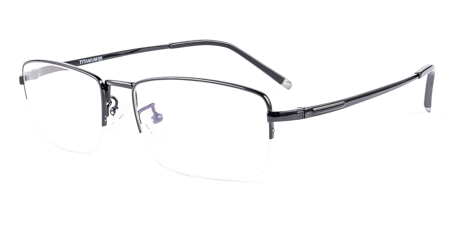 Gregics Black Titanium Eyeglasses , NosePads Frames from ABBE Glasses