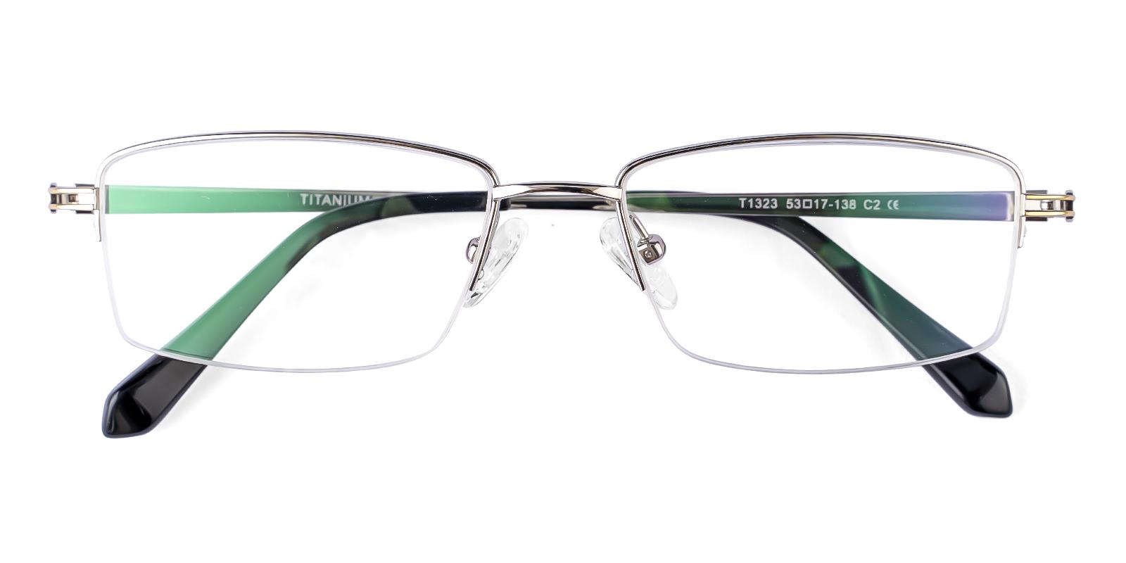 Tingine Silver Titanium Eyeglasses , NosePads Frames from ABBE Glasses
