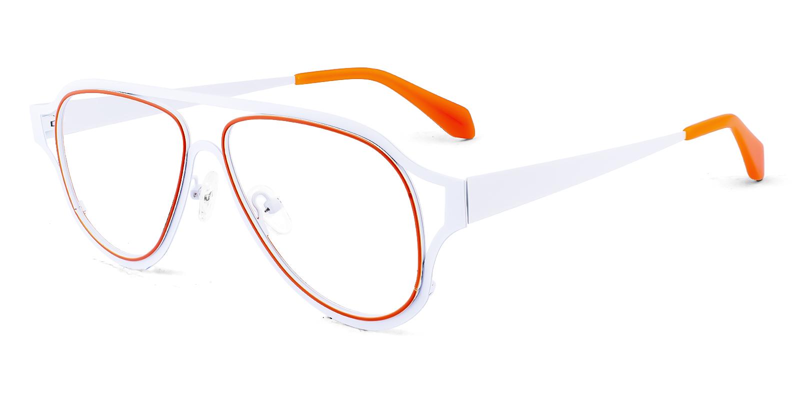 Presentile White Metal Eyeglasses , NosePads Frames from ABBE Glasses