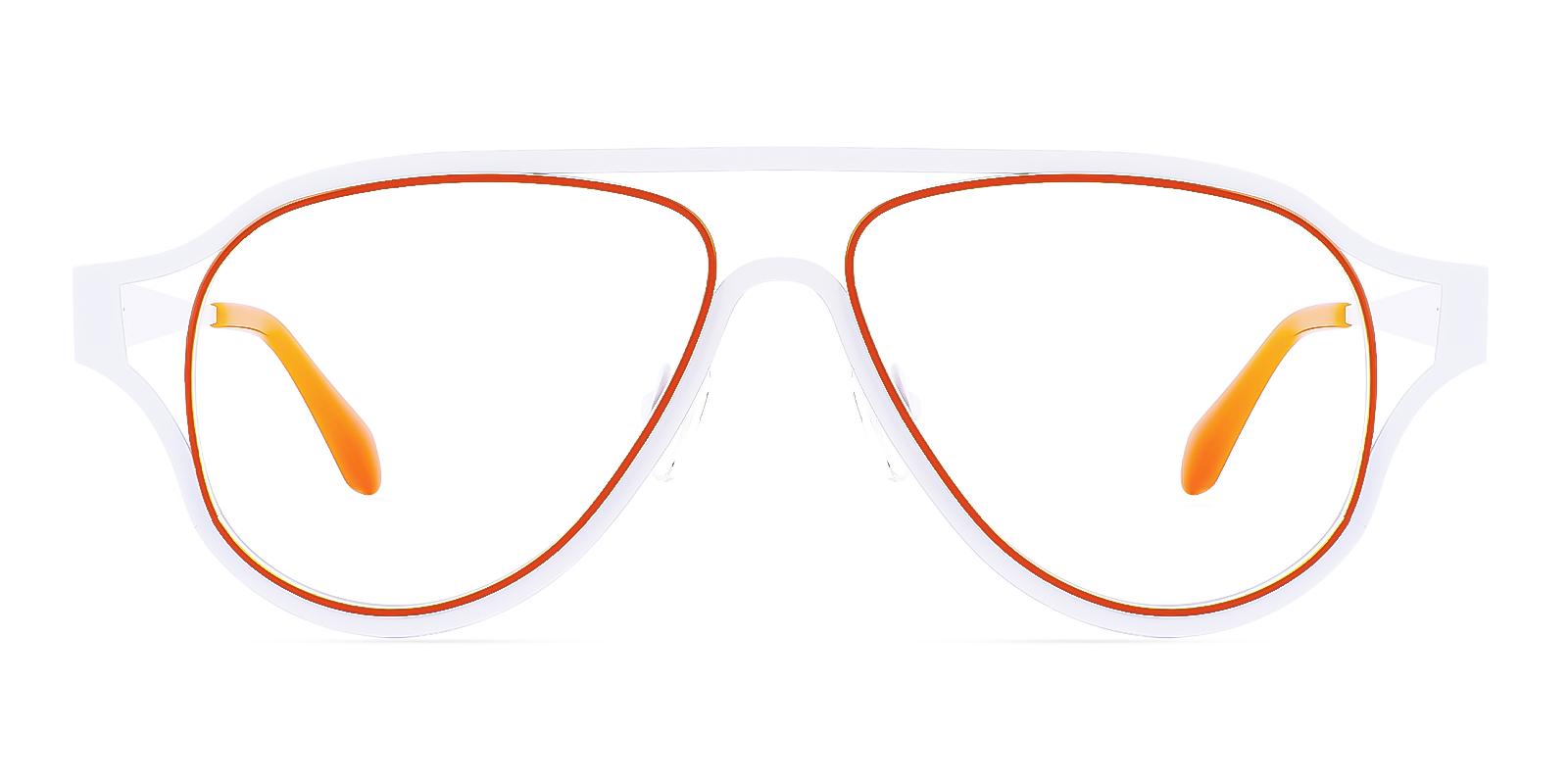 Presentile White Metal Eyeglasses , NosePads Frames from ABBE Glasses