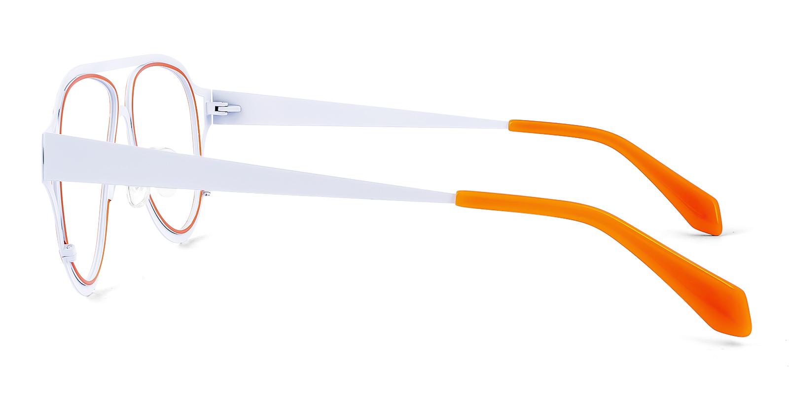 Presentile White Metal Eyeglasses , NosePads Frames from ABBE Glasses