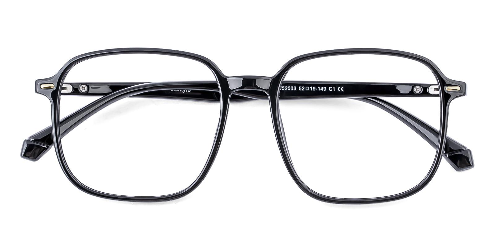 Phoarium Black Plastic Eyeglasses , UniversalBridgeFit Frames from ABBE Glasses