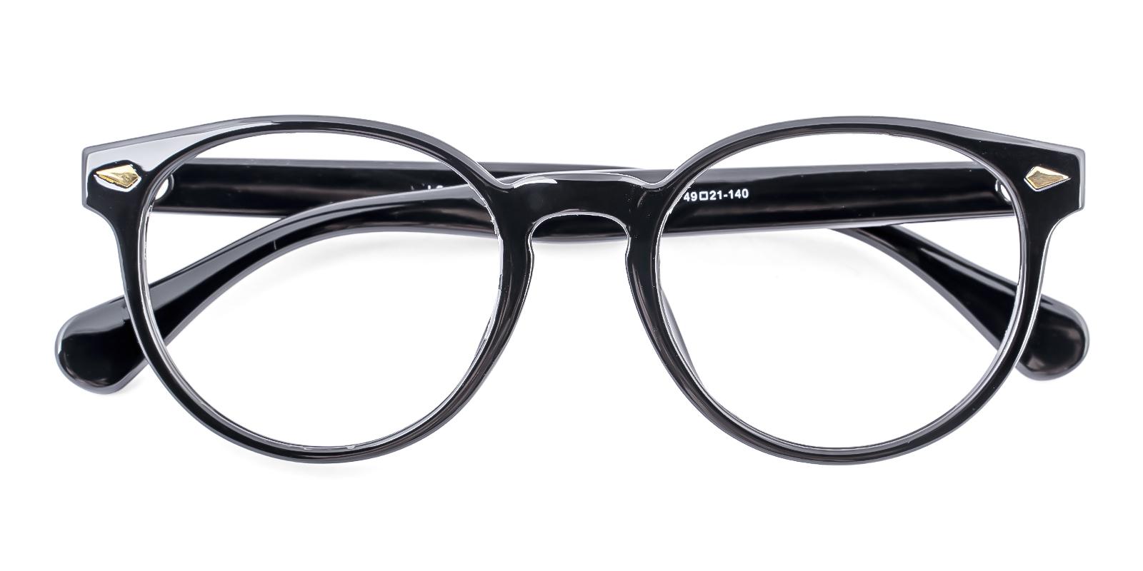 Hismost Black Plastic Eyeglasses , UniversalBridgeFit Frames from ABBE Glasses