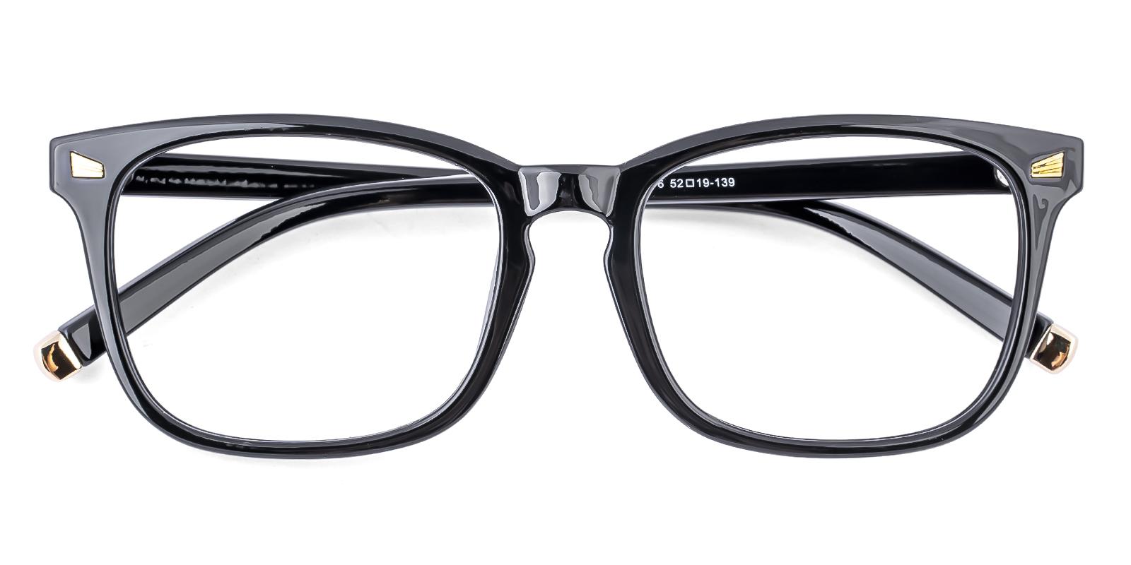 Hotably Black Plastic Eyeglasses , UniversalBridgeFit Frames from ABBE Glasses