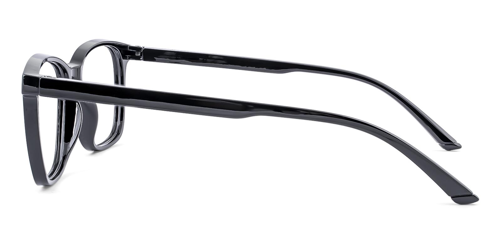 Fourable Black Plastic Eyeglasses , SpringHinges , UniversalBridgeFit Frames from ABBE Glasses