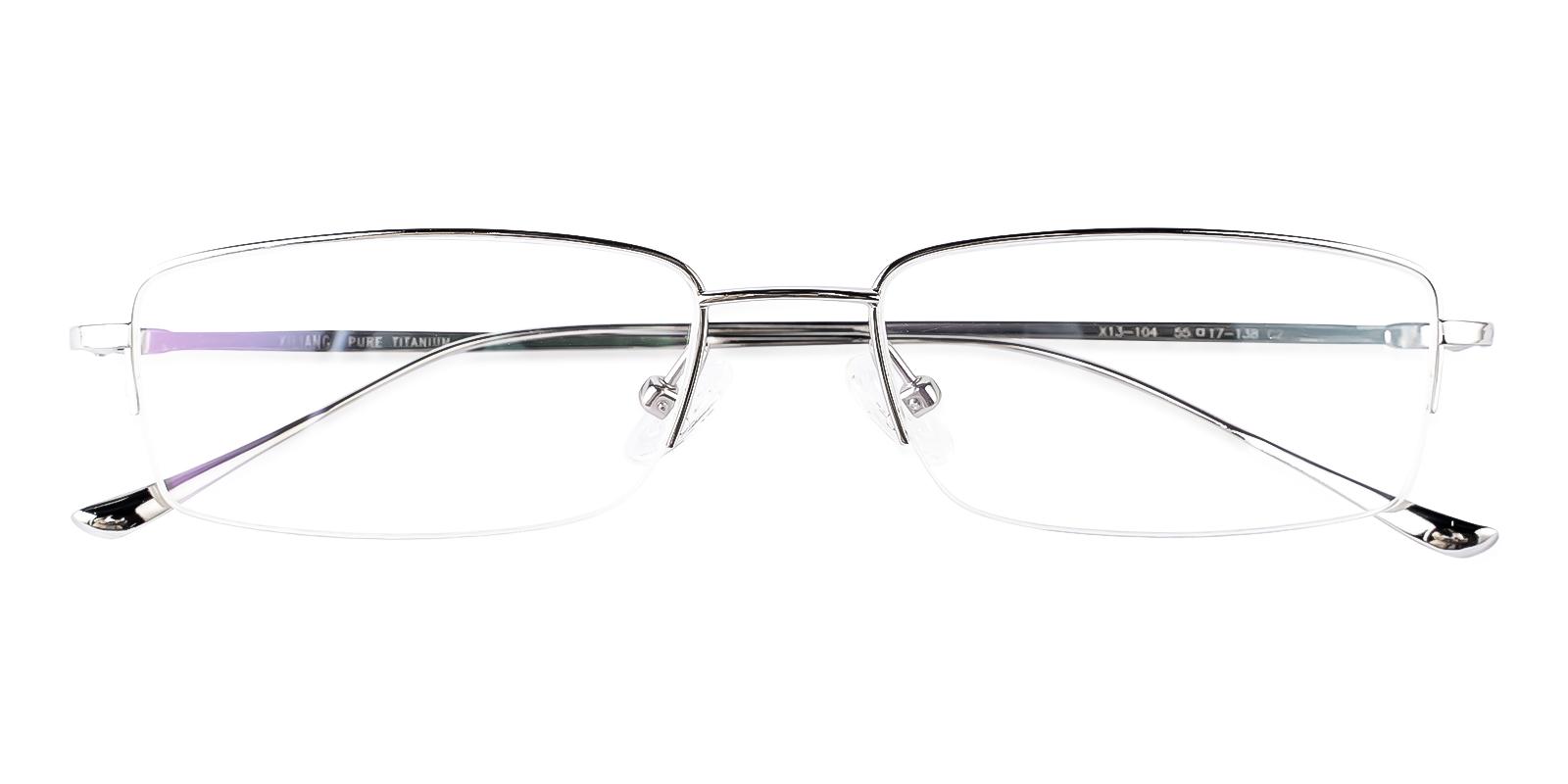 Lessry Silver Titanium Eyeglasses , NosePads Frames from ABBE Glasses
