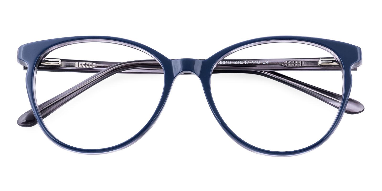 Lucit Blue Acetate Eyeglasses , SpringHinges , UniversalBridgeFit Frames from ABBE Glasses