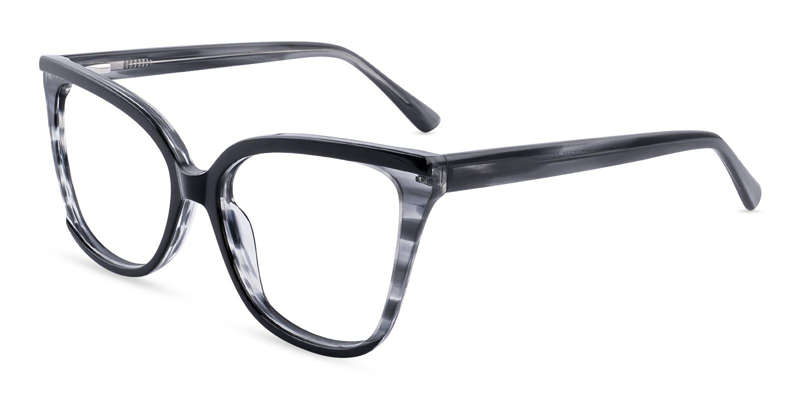 Cipness Black Acetate Eyeglasses , SpringHinges , UniversalBridgeFit Frames from ABBE Glasses