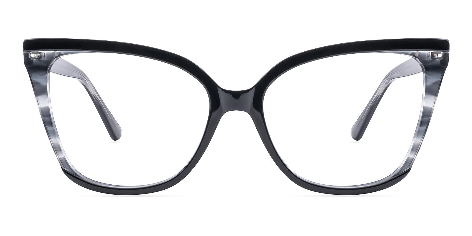 Cipness Black Acetate Eyeglasses , SpringHinges , UniversalBridgeFit Frames from ABBE Glasses
