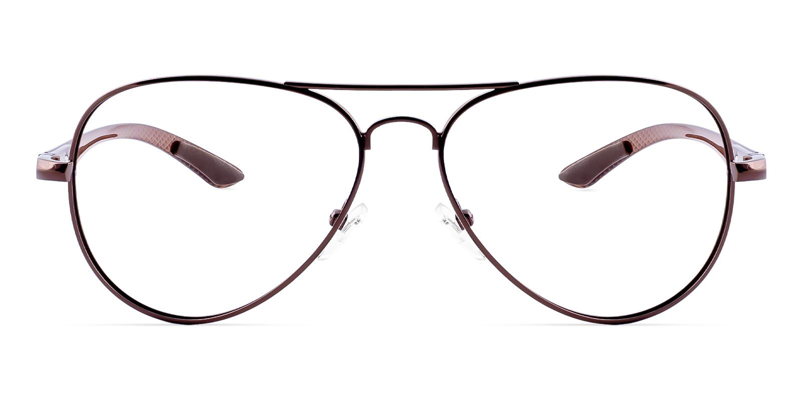 Phloeant Brown Metal Eyeglasses , NosePads Frames from ABBE Glasses