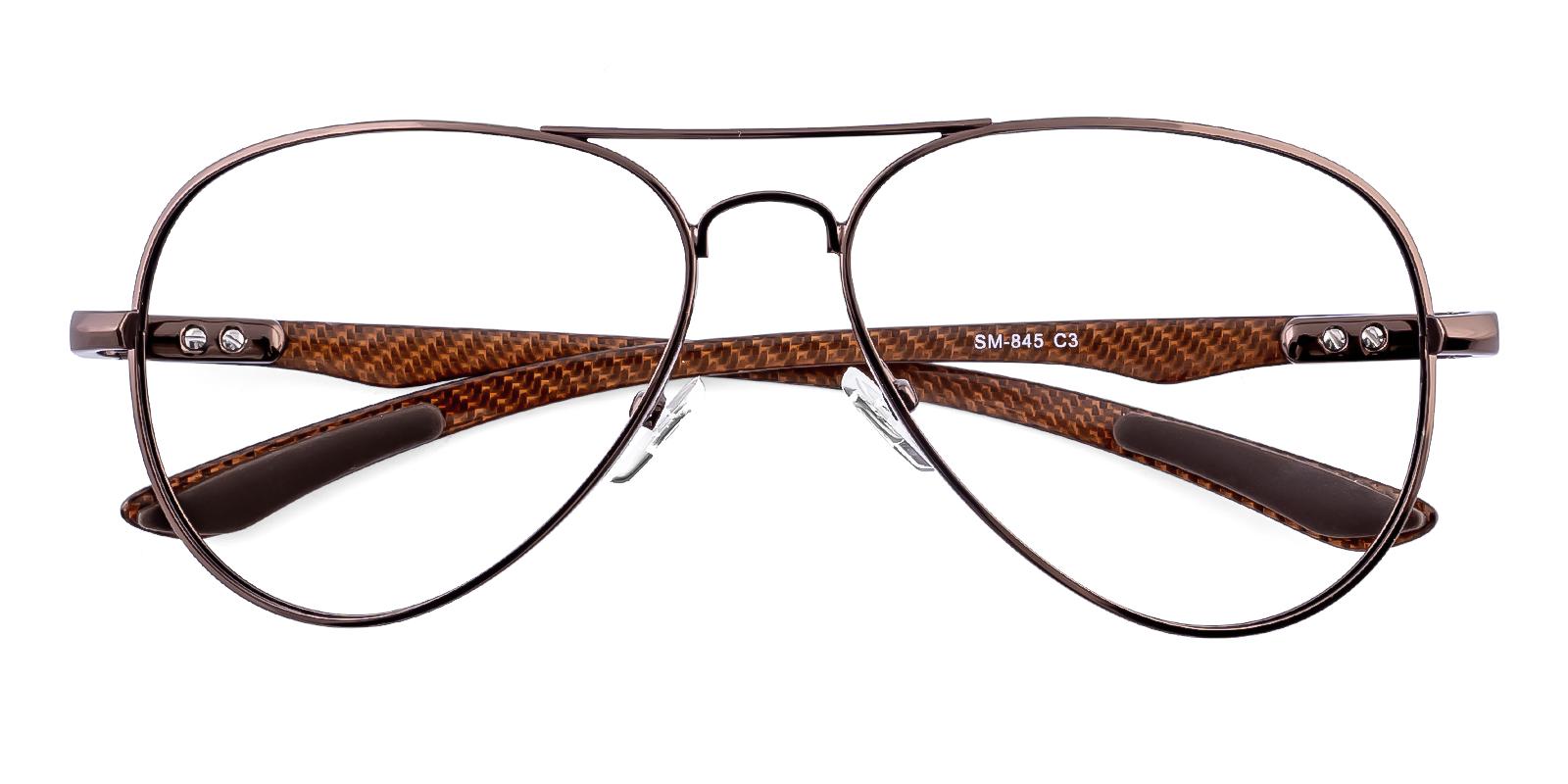 Phloeant Brown Metal Eyeglasses , NosePads Frames from ABBE Glasses