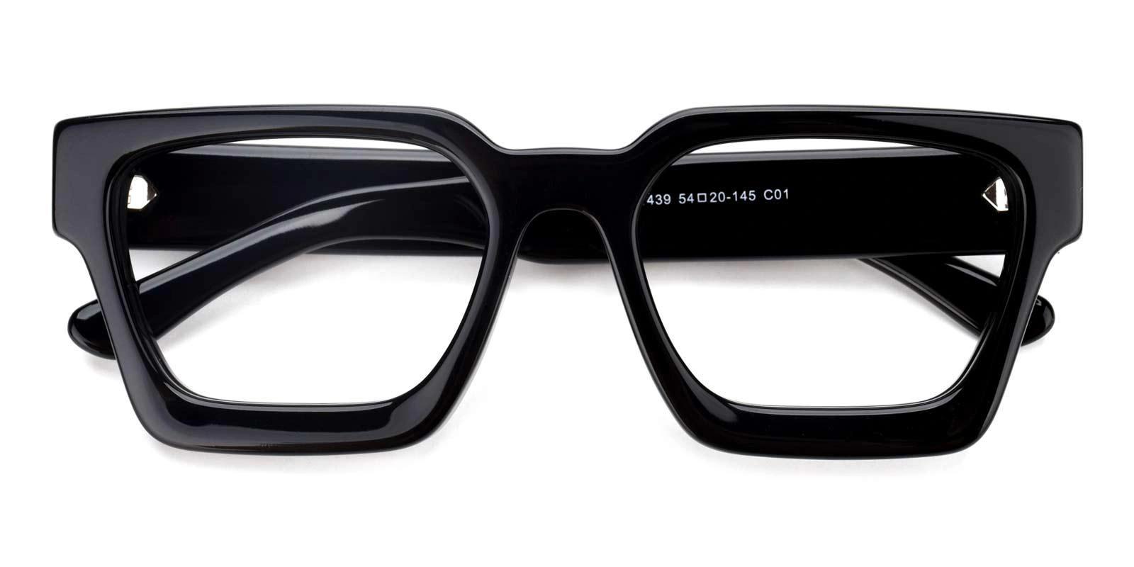 Stearary Black Acetate Eyeglasses , UniversalBridgeFit Frames from ABBE Glasses