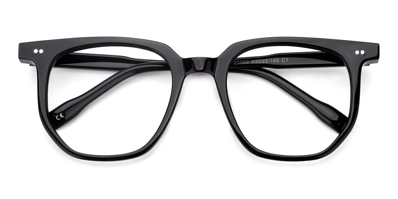 Lysette Black Acetate Eyeglasses , UniversalBridgeFit Frames from ABBE Glasses