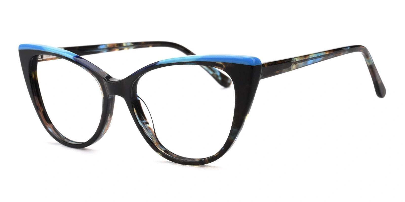 Pluist Blue Acetate Eyeglasses , SpringHinges , UniversalBridgeFit Frames from ABBE Glasses