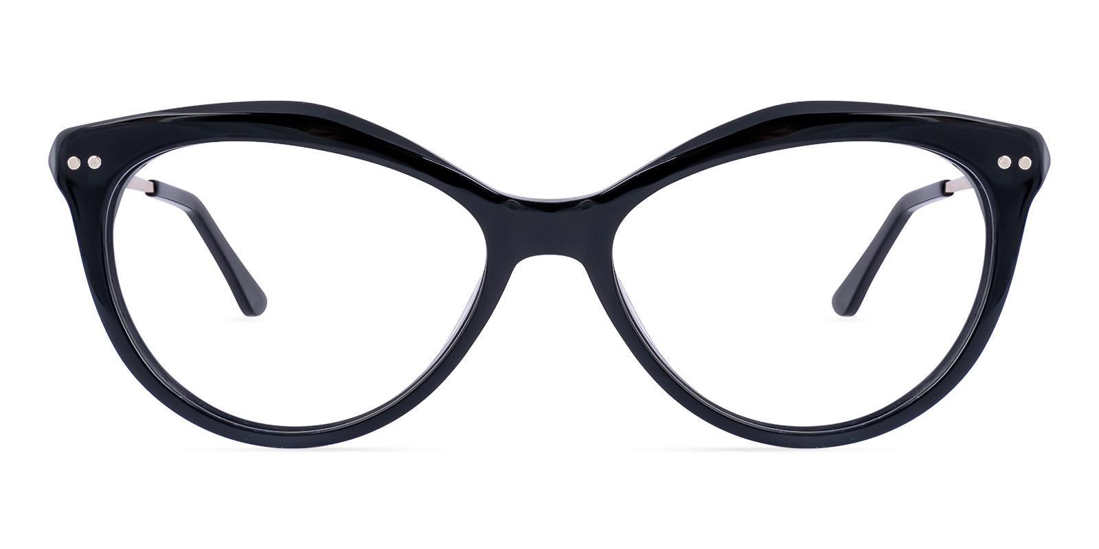 Bellatory Black Acetate , Metal Eyeglasses , SpringHinges , UniversalBridgeFit , clip-on Frames from ABBE Glasses