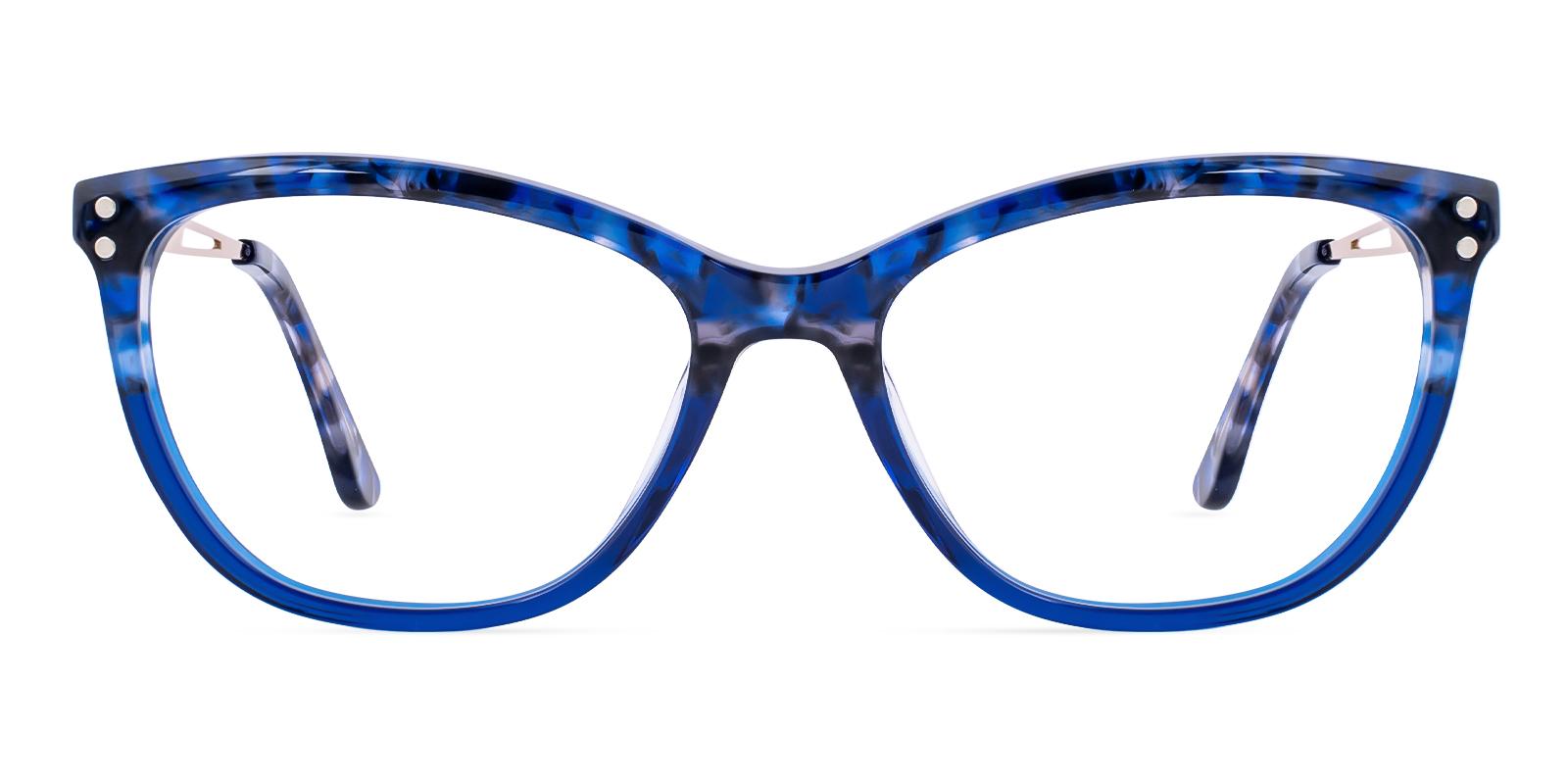 Regionent Blue Acetate , Metal Eyeglasses , SpringHinges , UniversalBridgeFit , clip-on Frames from ABBE Glasses