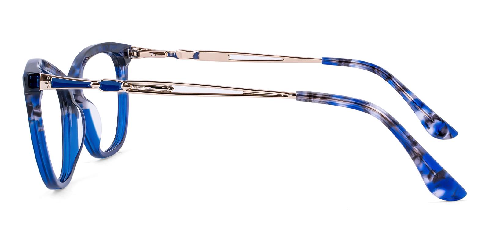 Regionent Blue Acetate , Metal Eyeglasses , SpringHinges , UniversalBridgeFit , clip-on Frames from ABBE Glasses