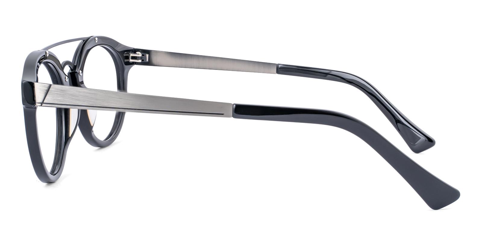 Glower Black Acetate , Metal Eyeglasses , UniversalBridgeFit Frames from ABBE Glasses
