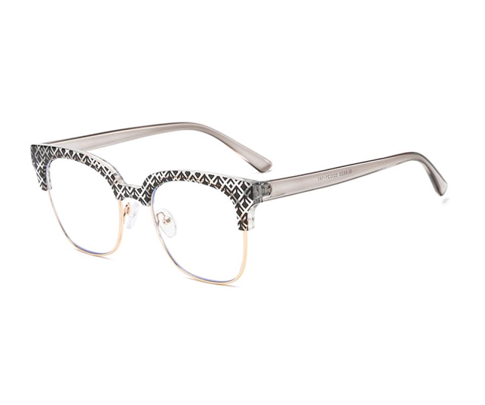 Brick Black Metal Eyeglasses , NosePads Frames from ABBE Glasses